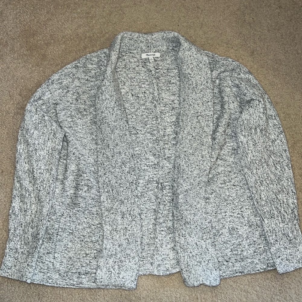 Madewell Gray speckled Open cardigan ￼
